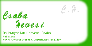 csaba hevesi business card